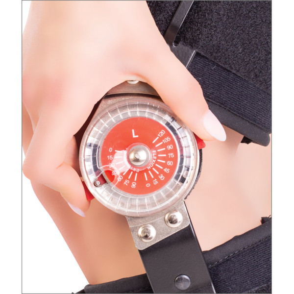 Orteza de genunchi mobila, cu articulatii reglabile