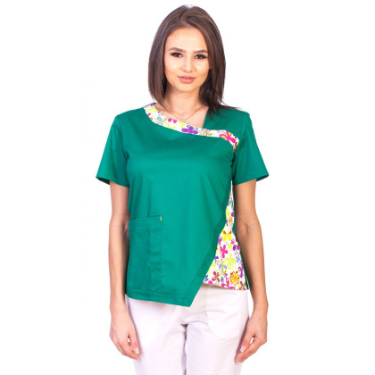 Bluza Imprimata - Green Blossom Fashion Stretch