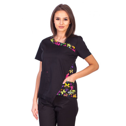 Bluza Imprimata - Black Blossom Fashion Stretch