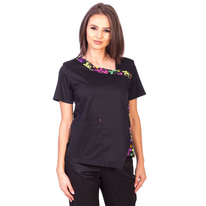 Bluza Imprimata - Black Blossom Fashion Stretch