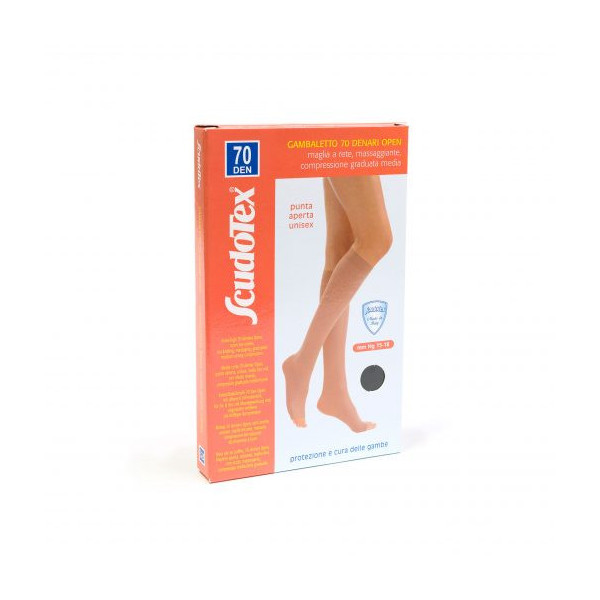 Ciorapi compresivi până la genunchi, cu vârf deschis 15-18mmHg 70 DEN - Scudotex 824