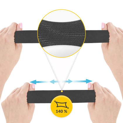 Bandaj kinesiologic 5 cm x 5 m 4FIZJO - Neagra